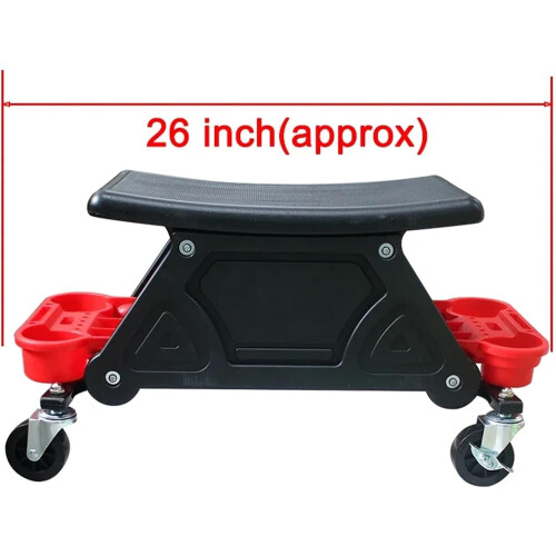 Multi-Function Car Creeper Seat Stool for Wax Polishing Projects, Mobile Mechanic Chair, Black Workshop Stool 1