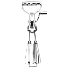 Hand Crank 12 Inch Manual Mixer Stainless Steel Rotary Beater with Double Head for Efficient Home Mixing