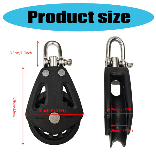 Corrosions Resistant Swivels Pulley Block with Frame Single 2