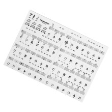 Clear Music Learning Stickers Reusable Training Tool with-Black
