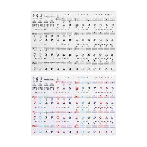 Clear Music Learning Stickers Reusable Training Tool with-Black 1