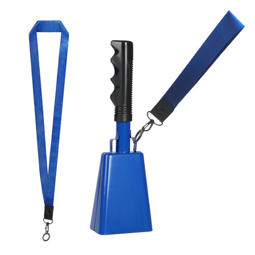 Cowbell with Handle Noise Maker Cheering Bells School-Blue