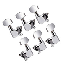 Pack of 6 Metal Guitar Headstock Tuners Guitar-Silver 3L3R ver