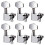 6Pieces Guitar String Knobs Metal Guitar Tuners-Silver 6R ver 1