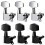 6Pieces Guitar String Knobs Metal Guitar Tuners-Silver 6R ver 5
