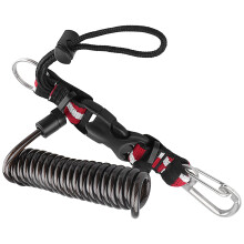 Heavy Type Stainless Steel Spring Coils Lanyard with-Black