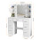 7 Drawers Dressing Desk with LED Lighted Mirror and LED Light Mirror 9
