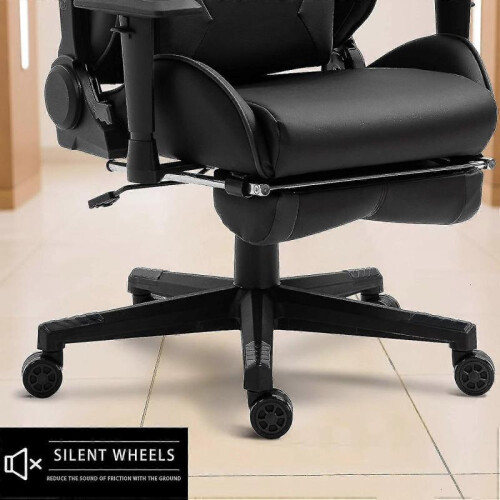 Gaming Chair Casters - Replaceable Replacement Wheels with Anti-fall Function - Smooth Gliding - 5 Pieces/Set - Black 1