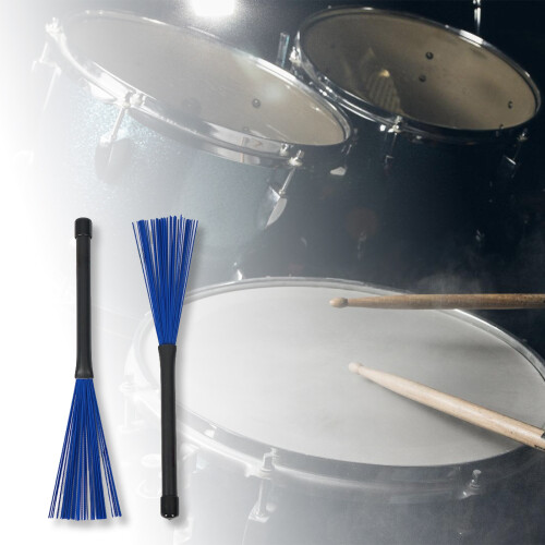 1Pair Nylon Drumsticks Brushes Rods Drum Brush Multi-Rod-Black 1