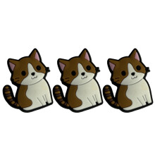 3Pcs Tennis Shock Absorbers Tennis Racket-Brown and white cat