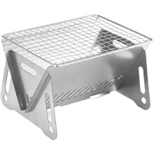 Portable Folding Camping Grill, Stainless Steel BBQ Stand, Compact Outdoor Cooking Grid for Tailgating and Picnics