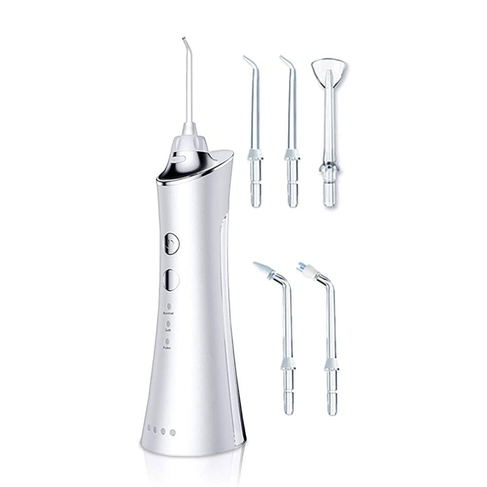 Water Flosser Cordless Rechargeable Dental Oral Irrigator with 5 Jet Tips 3 Modes IPX7 Waterproof 300ML for Braces Care