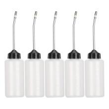 120ML Sewing Machine Oiler Set of 5, Plastic Oil Dispenser with Long Spout, High Transparency and Oil Resistant Design for Machinery Maintenance