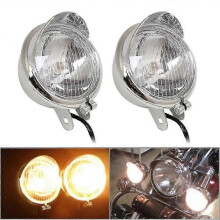 2Pcs Chrome Motorcycle Passing Fog Lights for Kawasaki Vulcan VN800 VN900 VN1500 VN1600 VN1700 VN2000
