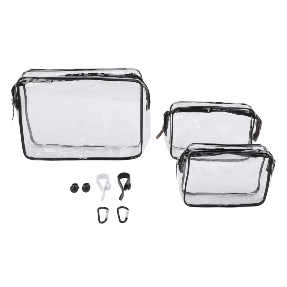 3Pcs Clear Insert Bag Transparent Makeup Toiletry