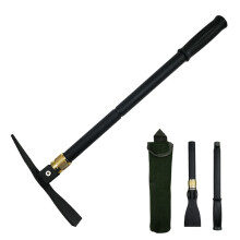 Tactical-Grade Survival Mattock 3-in-1 Tool High Carbon Steel Pick Hoe Shovel with Anti-Shock Grip for Camping Gardening Rescue