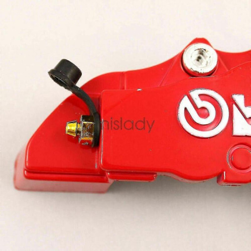 Universal Car Disc Brake Caliper Covers - 4 Pcs Red 3D Style Front & Rear Kits 2