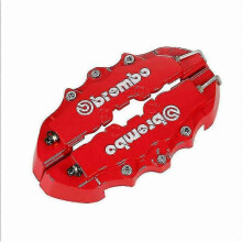 Universal Car Disc Brake Caliper Covers - 4 Pcs Red 3D Style Front & Rear Kits