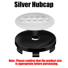 (AUDI Silver BKG, 63mm Hubcap) 4Pcs 60/63/68mm Car Wheel Center HubCap Rim Cover Auto Huncaps Accessories For Audi C7 C6 C5 B5 B6 B7B8 Q5 Q7 TT A1 A3 A4 A5 RS3
