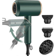 Folding Travel Hairdryer Small 2000 W, Light Hair Dryer Ion with 2 Styling Nozzles And 1 Diffuser