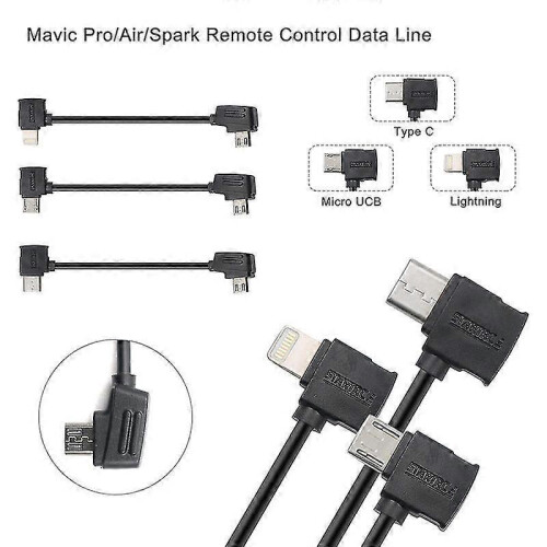 Startrc 10cm Lightning to Micro USB Converting Connector Data Cable for DJI Mavic Mini/Air, Shark Remote Controller 2