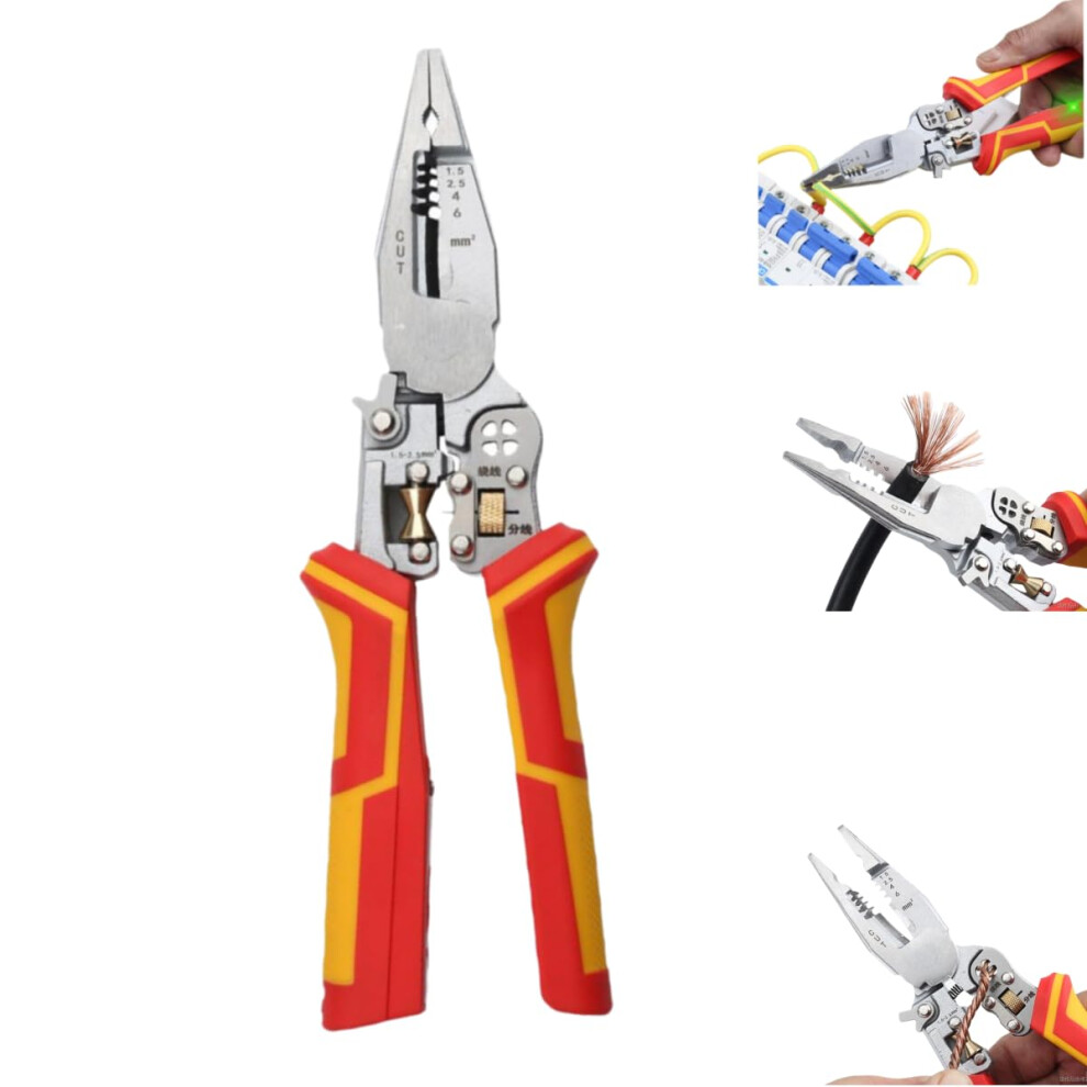 Wire Strippers With Voltage Test, 9 In 1 Multifunctional Pliers, Electric Measurement, Cable Scissors For Scraping Wires 9016109678898
