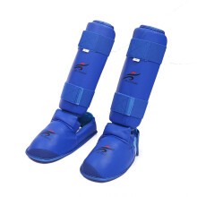 Shin Guards Kickboxing Muay Thai XL Blue Leg Foot Protector for Men and Women, Instep Protection for Sparring Training