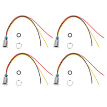 4 Sets PreWired Round LEDs Waterproof Metal 2Color
