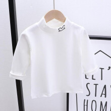 (ivory, 150) Kids' Velvet Elastic Warm High-collar Long-sleeve Tops For Boys And Girls - Autumn/winter