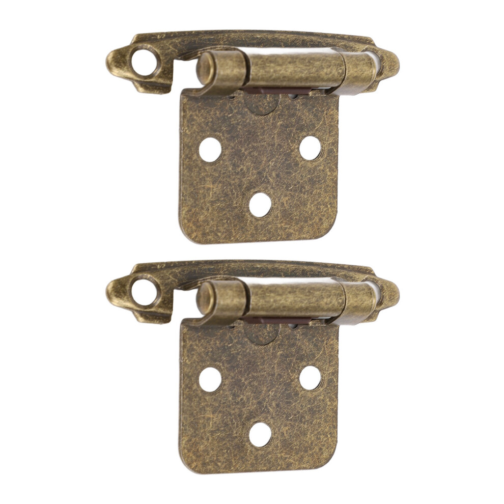 Rv Cabinet Hinge 1/2In Overlay Self Closing Steel Hardware Antique Brass 7901346718358