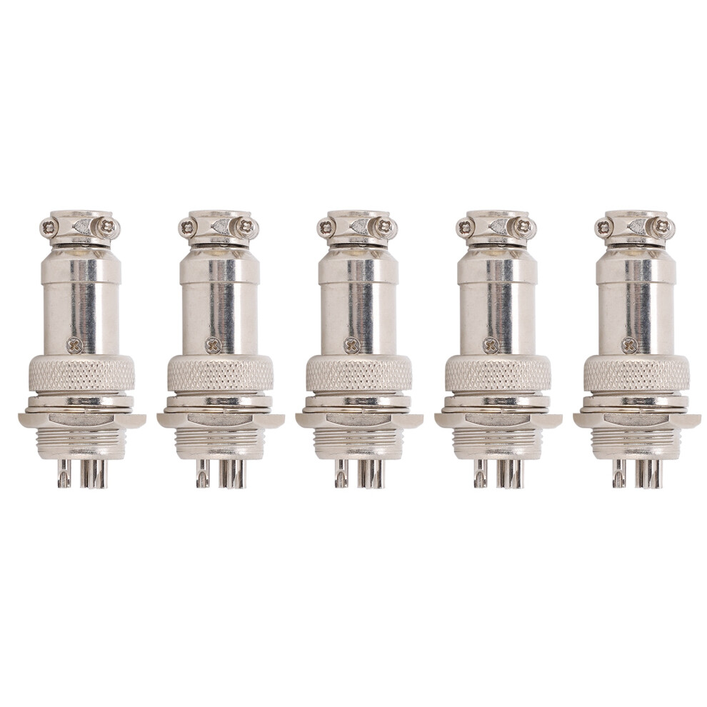 5Pcs Aviation Plug Connector Male Female Wire Silver