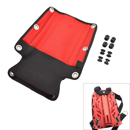 Stainless Steel Elastics Light Weight Diving Backrest Pad-Red 2