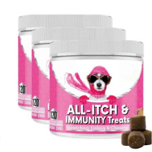 (3bottles) NutriPaw All-Itch Immunity Treats For Dogs - Soothe Itchy Paws, Eyes, Ears, Skin