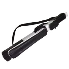 2 x 2 Pool Cue Bag 86cm PU Hard Case Lightweight Portable Storage for 1/2 Snooker Billiard Sticks Black White 4 Holes