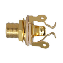 1/4Inch 6.35mm Mono Jacks Socket Nut and-Gold single pack