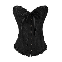 Armour Medieval Women's Gothic Floral Lace Up Slim Corset Bustier Top Nezuko Costume Cosplay Black Size Small