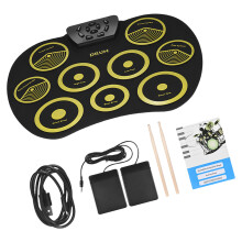 9 Drums Electronic Drum with Built in Speakers,-English yellow