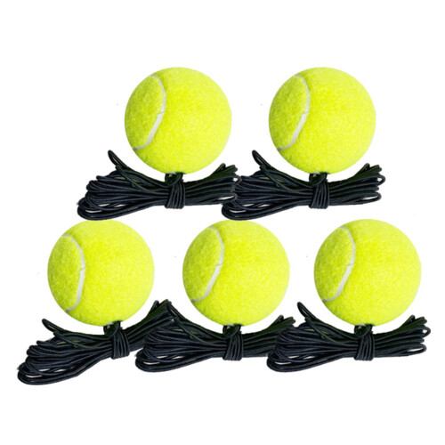 5Pcs Tennis Training Balls With String Rebounds Practice Balls