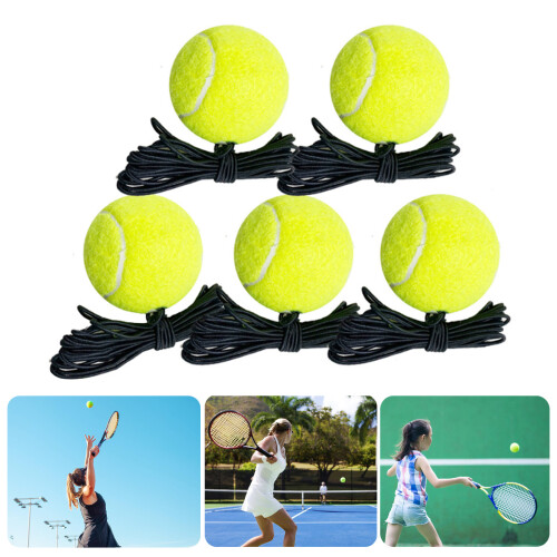 5Pcs Tennis Training Balls With String Rebounds Practice Balls 1
