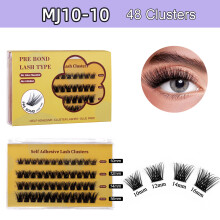 Falsche Wimperncluster-Set 100-200 Cluster Selbstklebend Schwarz 10-16mm