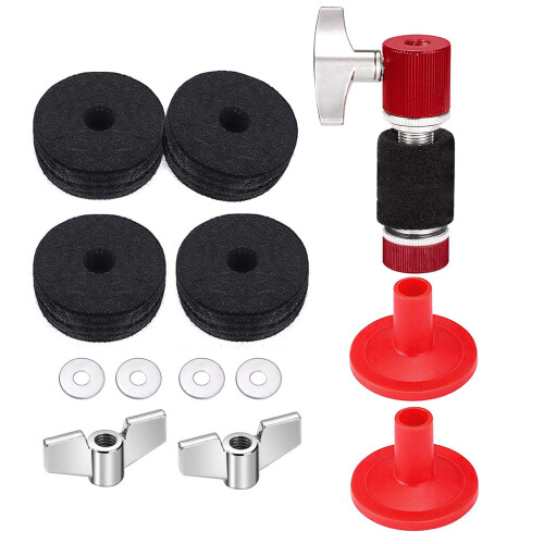 13Pcs Cymbal Replacement Accessories Drum Stand Felt Cymbal-Red