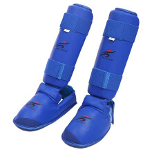 MMA Shin Guards Leg Instep Protector Muay Thai Training Gear Lightweight Blue Size Small
