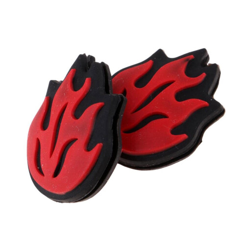 2Pcs Flame Shape Silicone Tennis String Dampener Tennis-Red