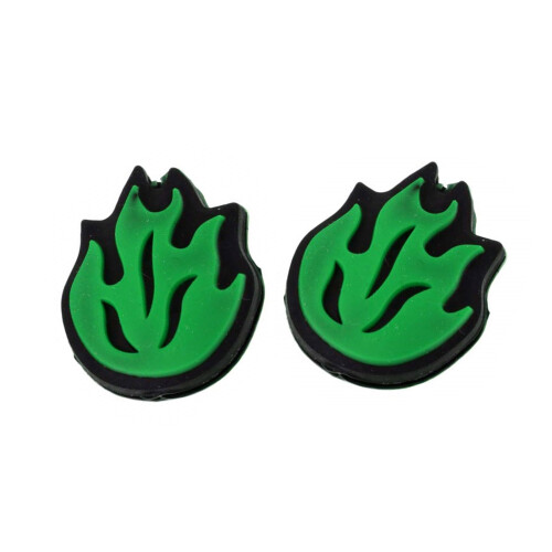 2Pcs Flame Shape Tennis Racket Shock Absorbers Silicone-Green