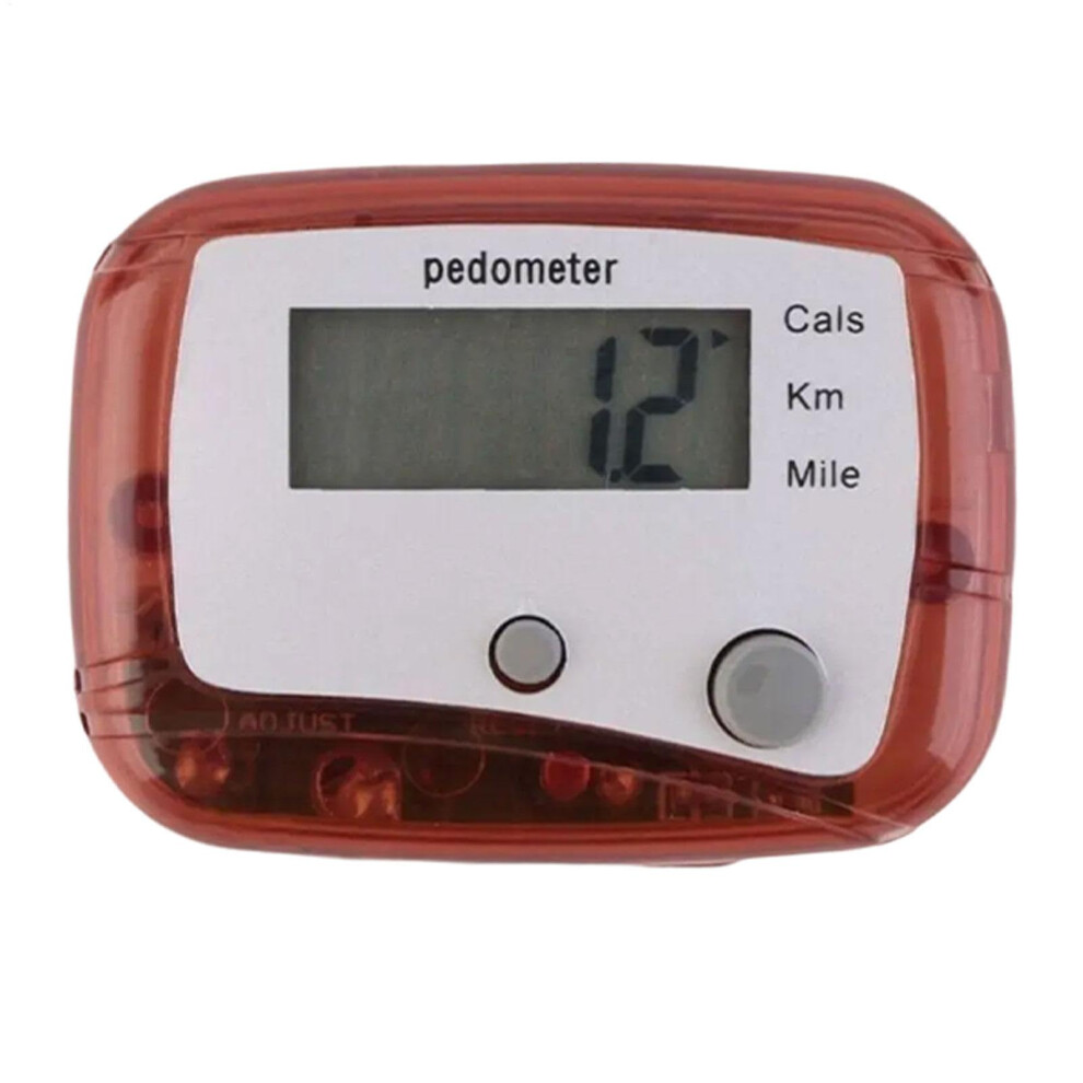 Walking Calorie Step Counter Pedometer, Small Lightweight Distance Tracker for Fitness Exercise Travel in Red-image-OPC-PKCBKTJ-NEW