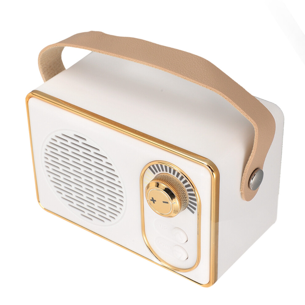 Retro Wireless Bluetooth Portable Speaker 500Mah Stereo Sound White 7891346719755