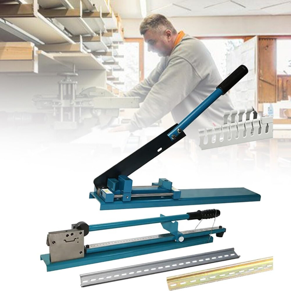 Manual Din Rail Cutter Tool For 35Mm Slotted Aluminium, Bench Top Cutting Machine With 50Cm Ruler 9084446764642