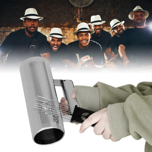 Metal Guiro Percussion Instrument Training Tool with Scraper, 1