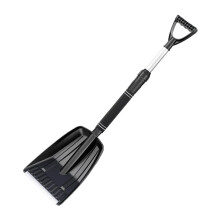Outdoor Snow Shovel Multifunctional Ergonomic Handle Aluminium Alloy Portable Removable for Trucks Cars Garden Beach Black