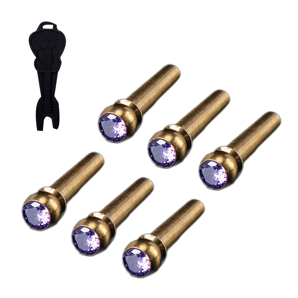 Set of 6 Metal Guitar String Pegs Guitar-indigo color-image-OPC-PKCBKW8-NEW